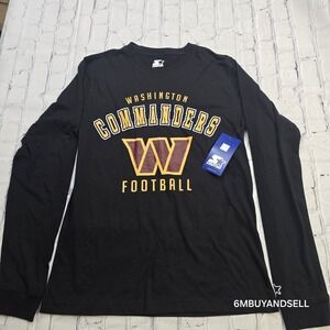 Starter Washington Commanders Football Long Sleeve Black Size‎ Medium NWT Unisex